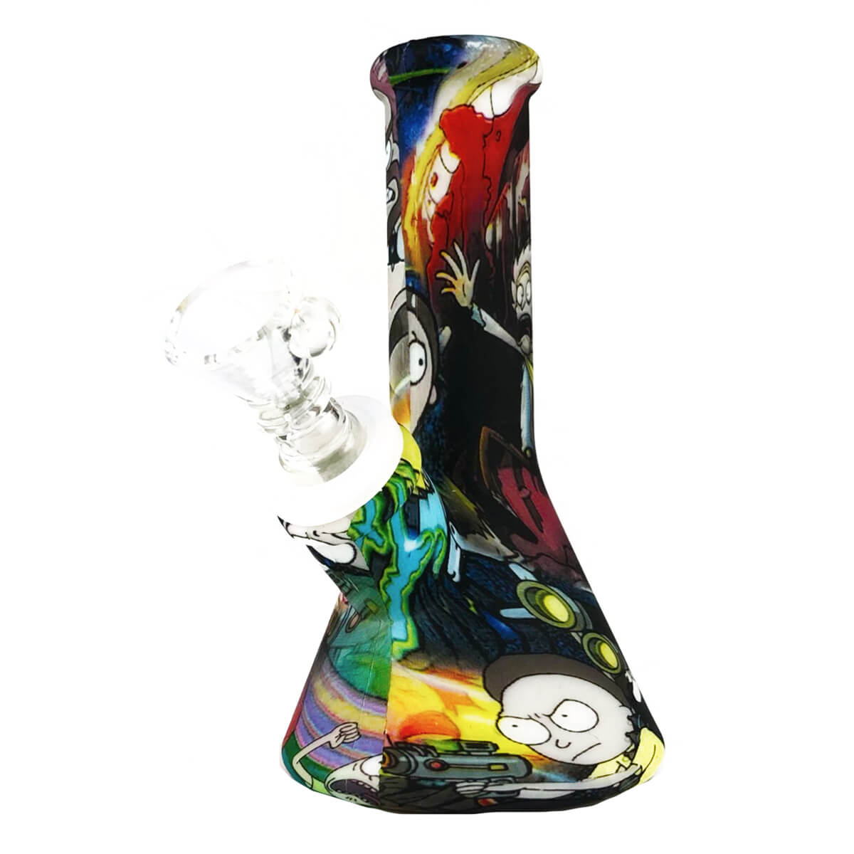 Silikon-Bong mit Cartoon-Motiv, schwarz, 13 cm