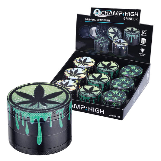 Champ High Dripping Leaf Paint Metallschleifer 4 Teile &#8211; 50mm (9 Stück/Display)