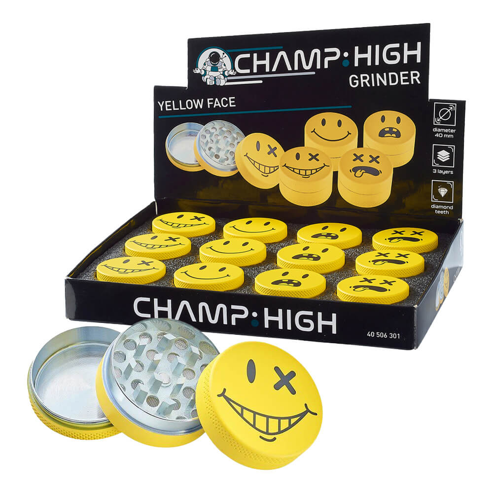 Champ High Yellow Face Grinder 3 Teile 40mm (12 Stück/Display)