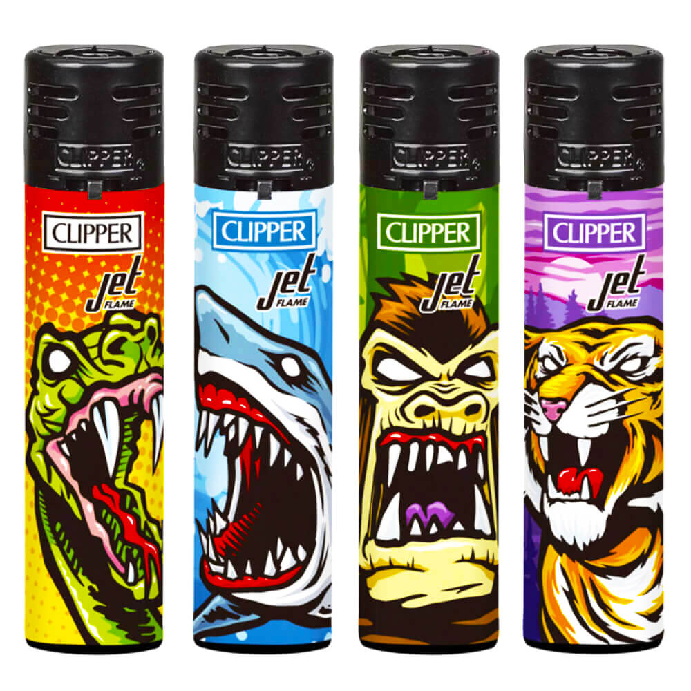 Clipper Feuerzeuge Jet Flame Horror Zoo (24 Stück/Display)