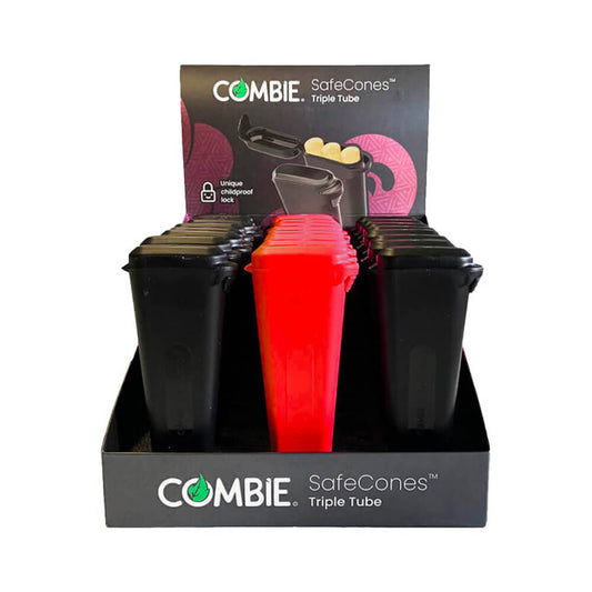 Combie Joint Holders Triple Tube Schwarz + Rot (24 Stück/Display)