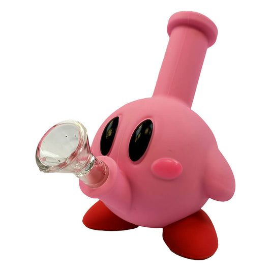 Niedliche, pinkfarbene Silikon-Bong in Tierform mit abnehmbaren Teilen, 14 cm