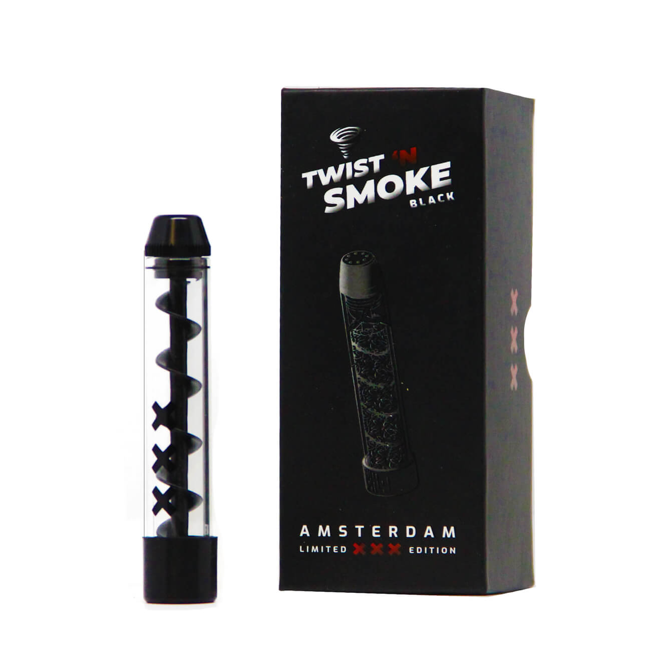 Twist &'n Smoke Twisted Glass Blunt Black Amsterdam Special Edition