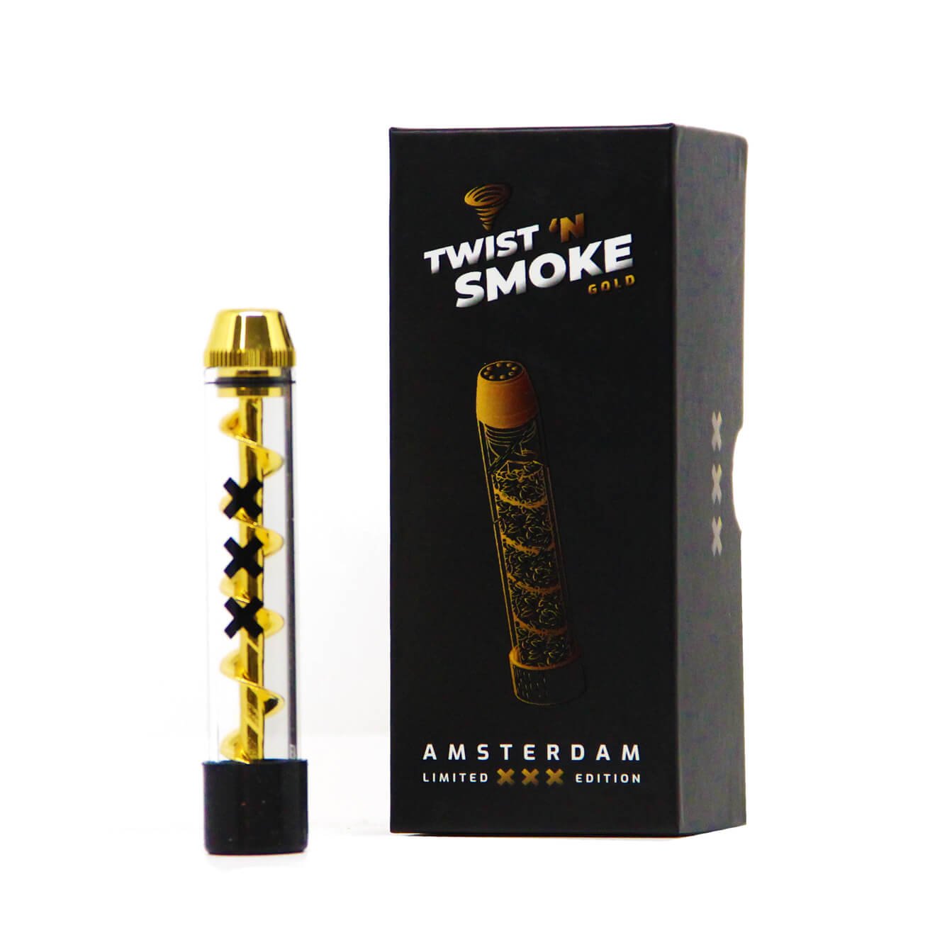 Twist &'n Smoke Twisted Glass Blunt Gold Amsterdam Special Edition