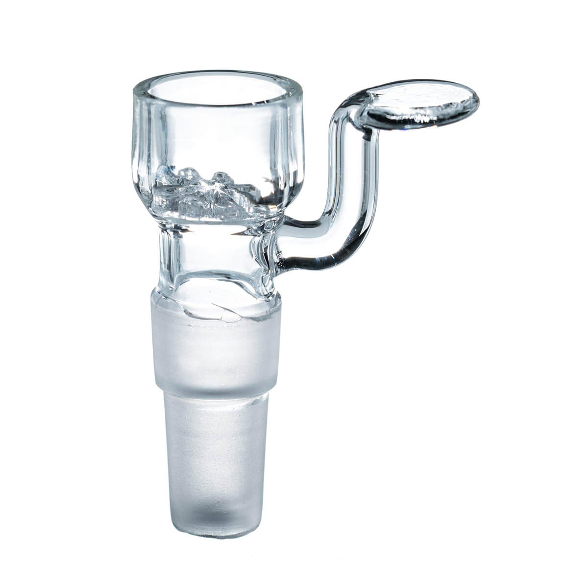 Transparenter Bong-Glaskopfhalter mit Sieb, zwei Größen (14 mm und 18 mm)