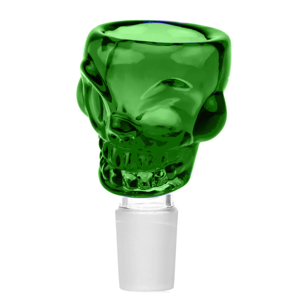 Totenkopf-grüner Glas-Bongkopf 18 mm