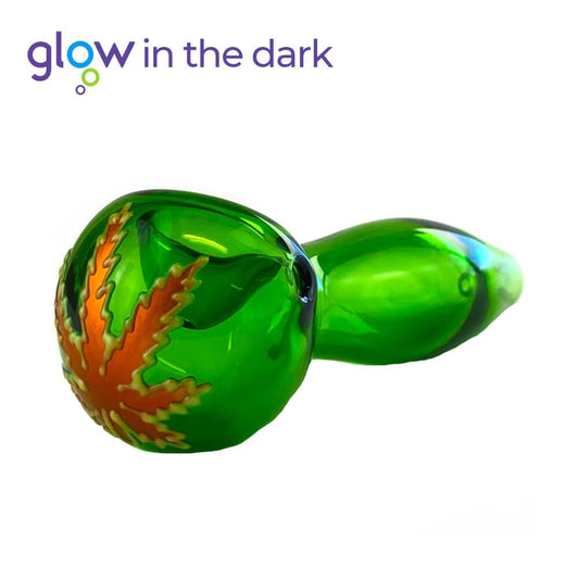 Grüne Glaspfeife, leuchtet im Dunkeln, 10 cm