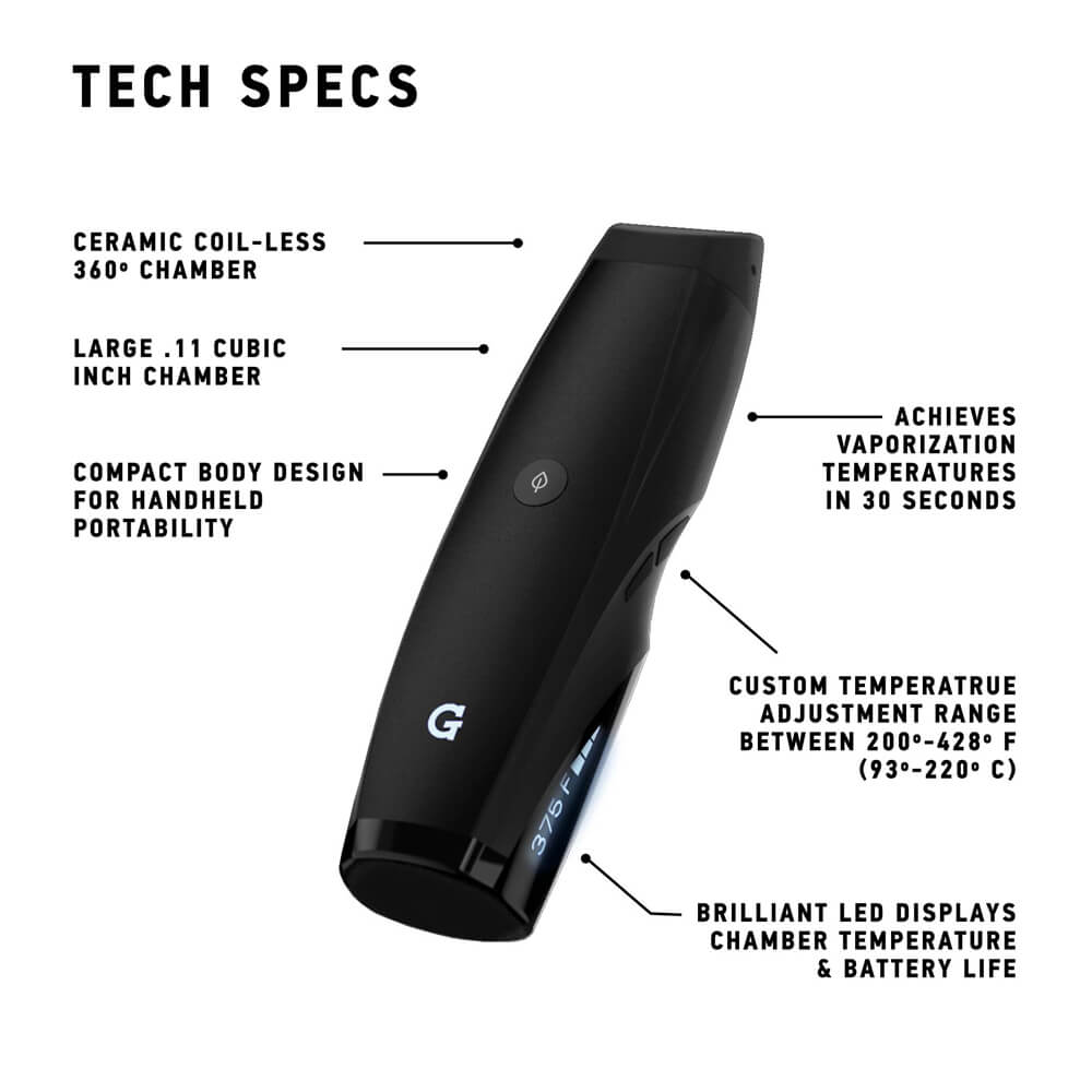 G-Pen Elite II Vaporizer für getrocknete Kräuter, Schwarz