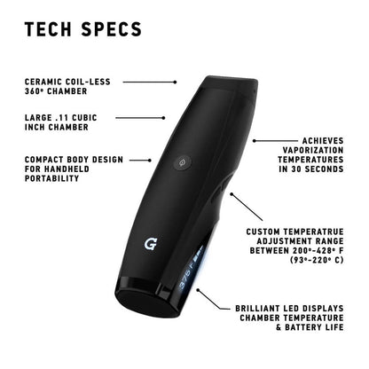G-Pen Elite II Vaporizer für getrocknete Kräuter, Schwarz