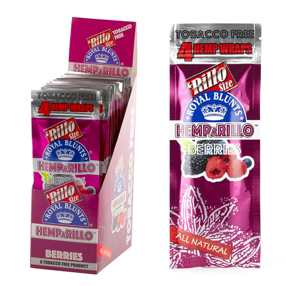 Hemparillo Hanf-Wraps Berries x4 Blunts (15 Packungen/Display)