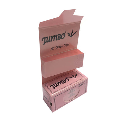 Jumbo Pink Rolling Papers + Tips (24 Stück/Display)