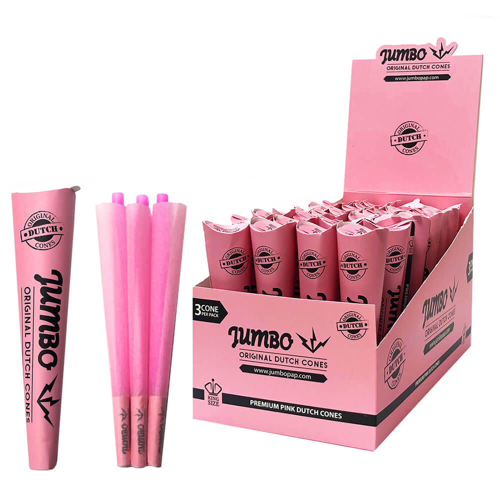 Jumbo King Size Pink Cones, 3 Stück pro Packung (32 Stück/Display)