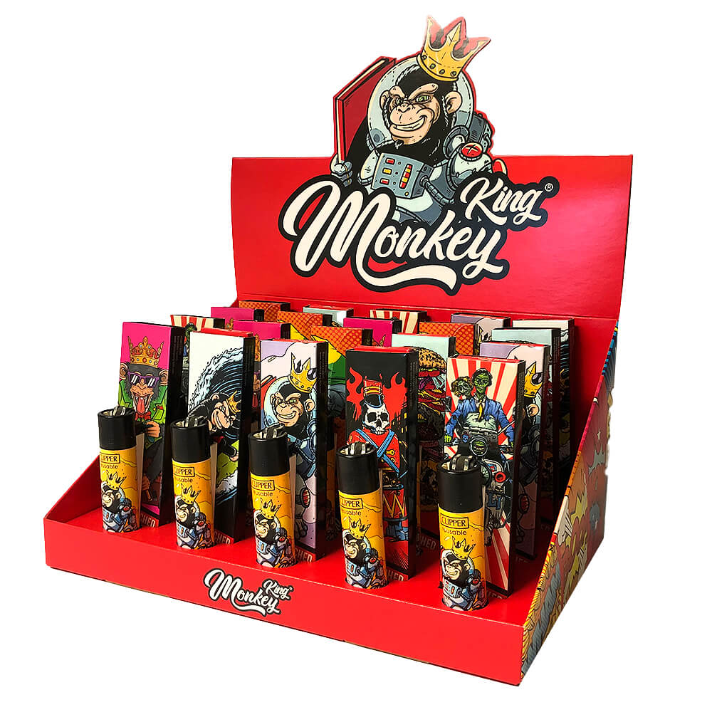 Monkey King Set Clipper mit Zigarettenpapier und Filtertips (20 Stück/Display)