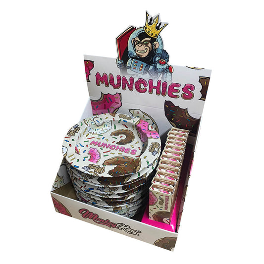 Monkey King Munchies Aschenbecher mit KS Slim Zigarettenpapier und Filtertips (24 Stück/Display)