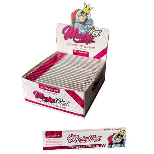 Monkey King Expert Stoners Pink Ultra Thin Rolling Papers KS Slim (50 Stück/Display)