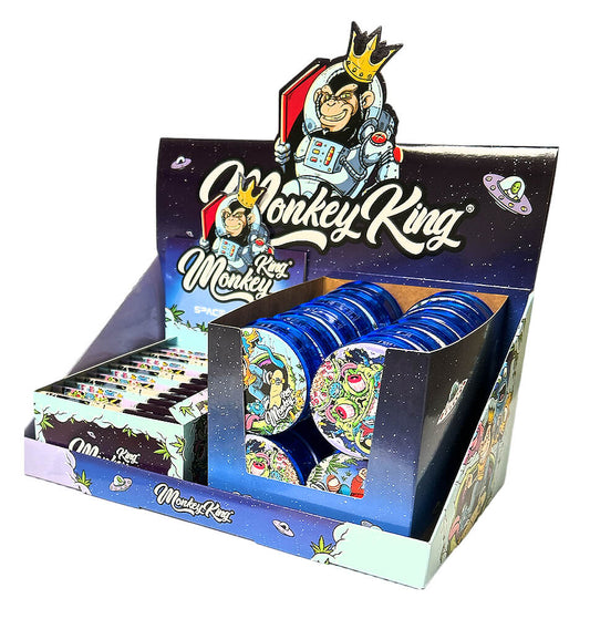 Monkey King Rolling Papers mit Tips und Grinder Space Edition (48 Stück/Display)