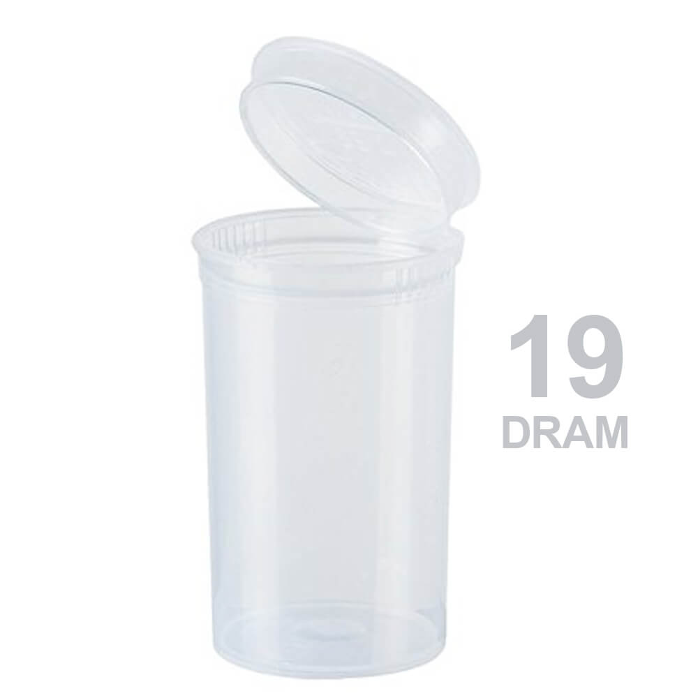 Poptop Transparenter Kunststoffbehälter Mittelgroß 19 Dram 40 mm