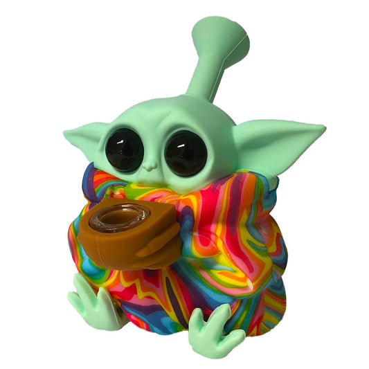 Alien Rainbow Silikon-Bong mit abnehmbaren Teilen, 13 cm