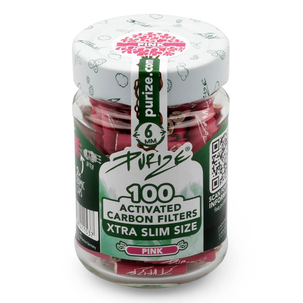 PURIZE Aktivkohlefilter – XTRA Slim Größe 6mm Behälter (10x100 Stück)