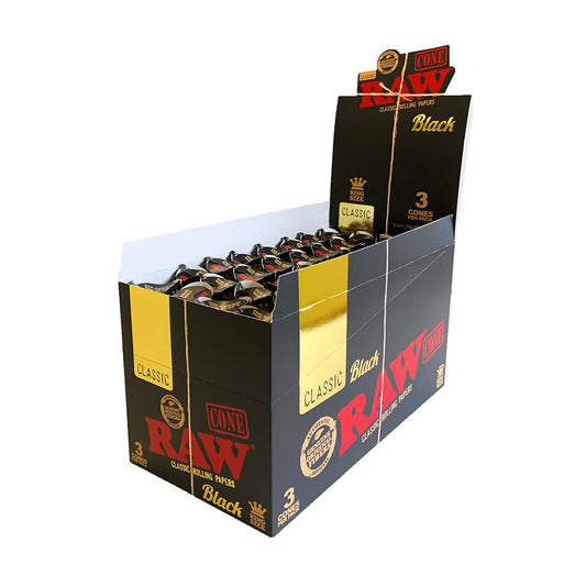 RAW Black King Size Cones 3er-Pack (32 Stück/Display)