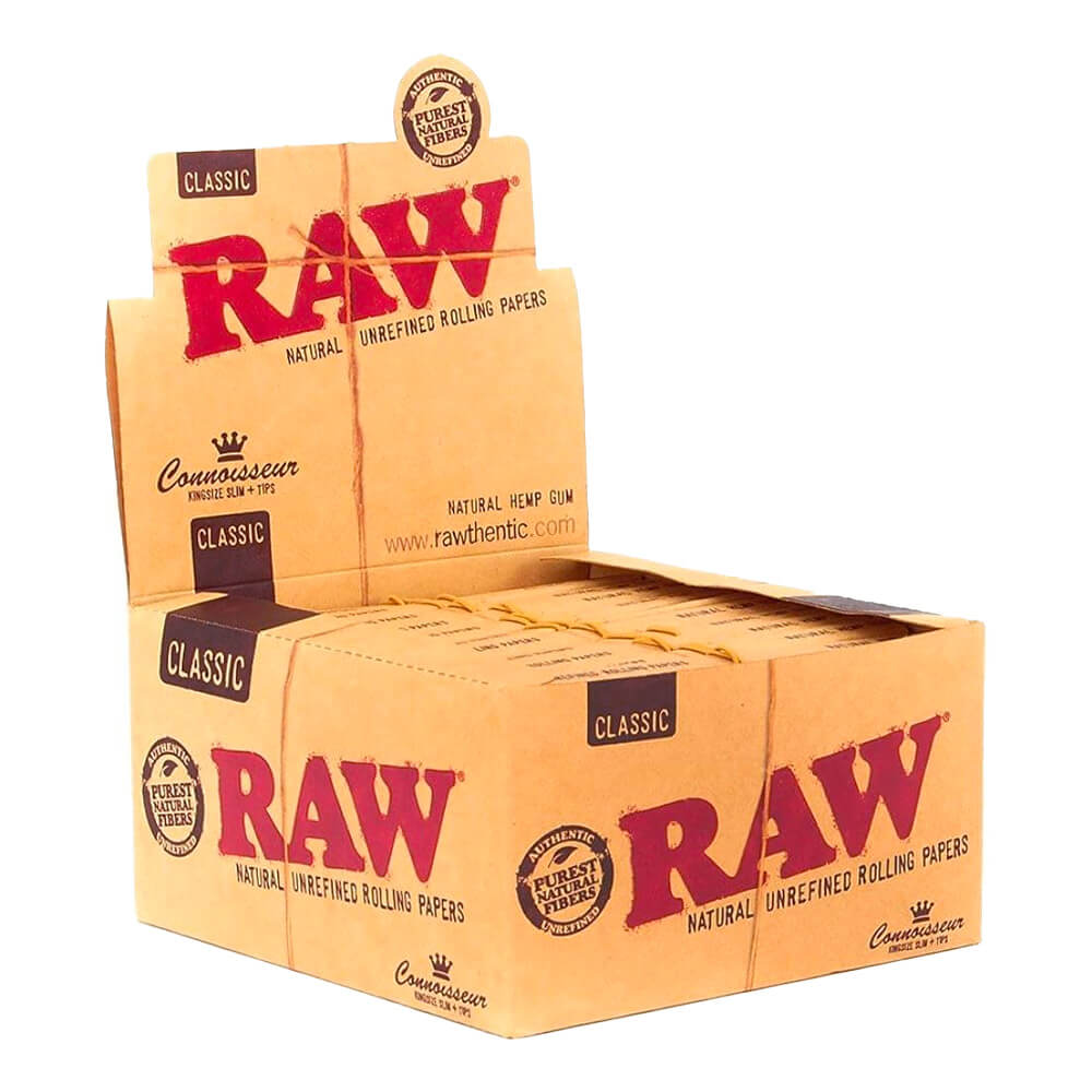 RAW Connoisseur Kingsize Slim Drehpapiere + Filtertips (24 Stück/Display)