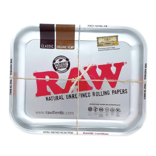 RAW ™ Silbermetallic Großes Rolling Tray