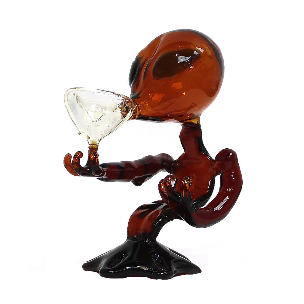 Rote Alien-Glasbong 15 cm