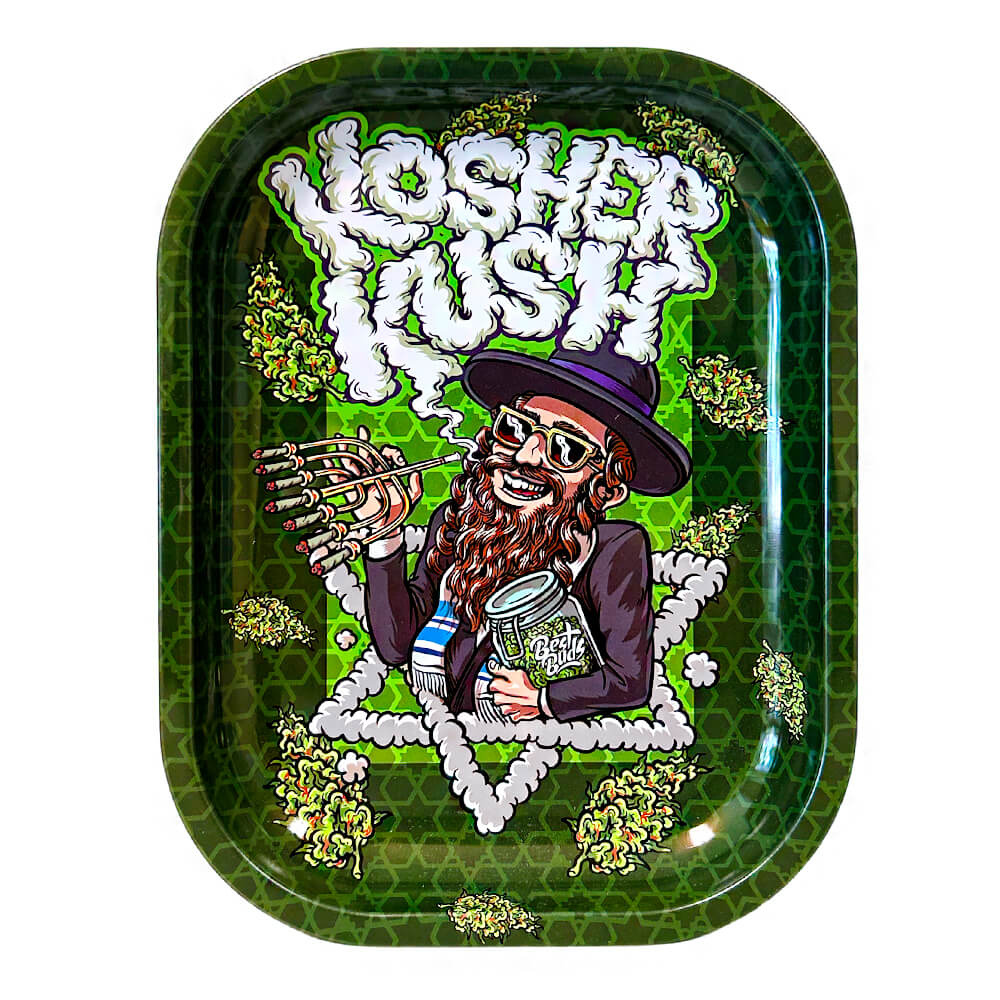 Best Buds Kosher Kush Metall-Drehunterlage, klein, 14 x 18 cm