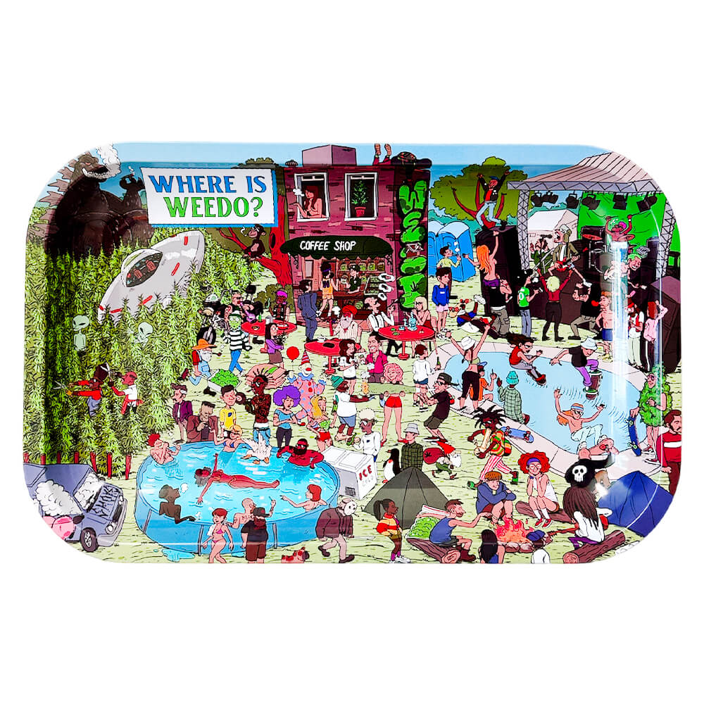 Wo ist Weedo? Metall-Drehunterlage, mittelgroß, 17 x 28 cm