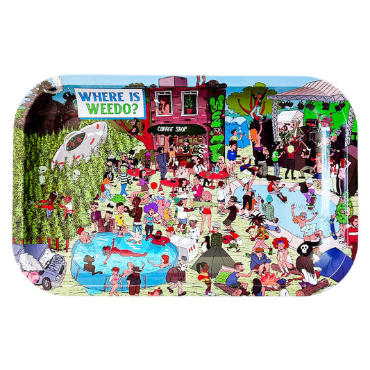 Wo ist Weedo? Metall-Drehunterlage, mittelgroß, 17 x 28 cm