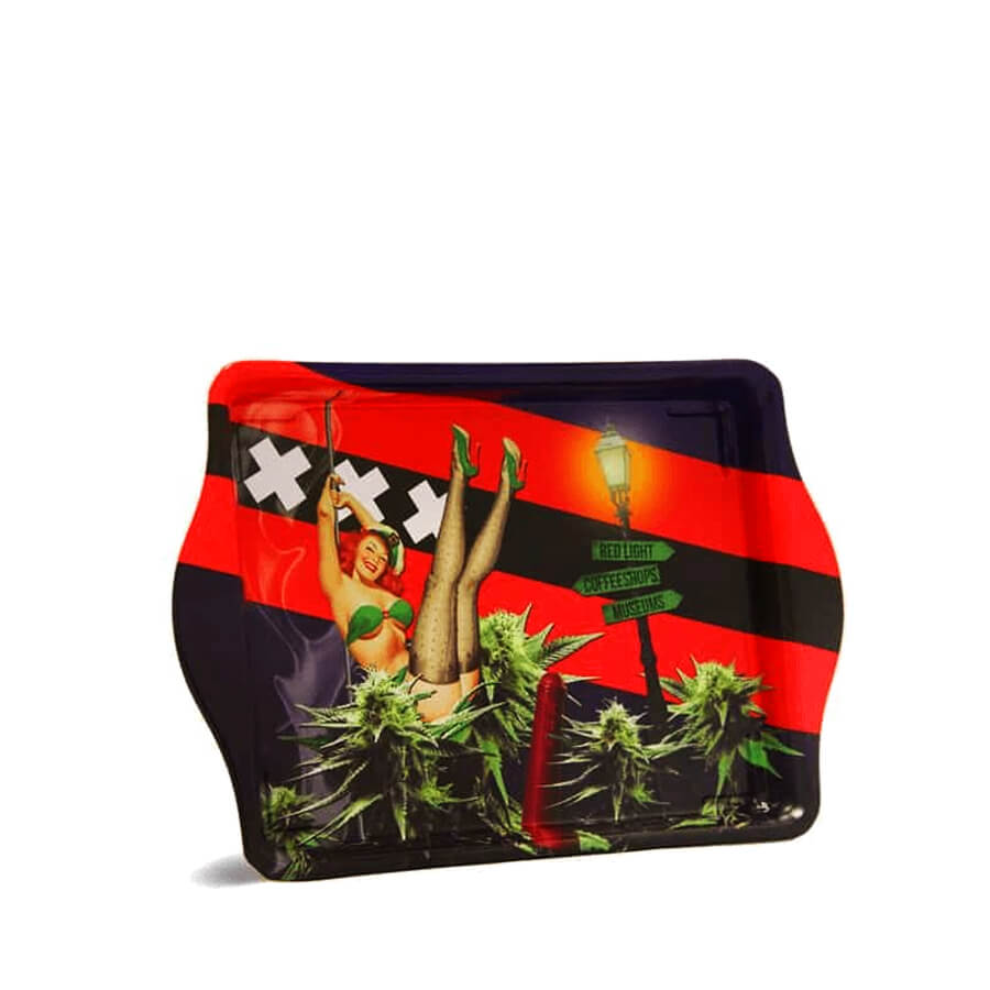 Kleines Drehtablett aus Metall im Stil der 50er Jahre