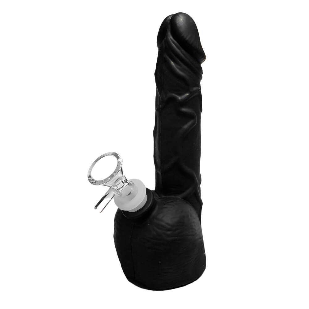Schwarzer Penis-Silikon-Bong 20 cm