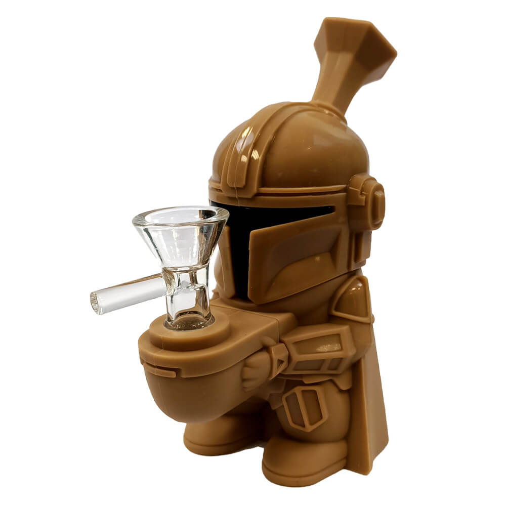 Space Hero braune Silikon-Bong mit abnehmbaren Teilen, 15 cm