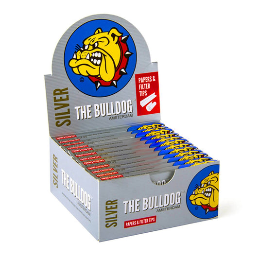 The Bulldog Original Silver King Size Slim Rolling Papers + Tips (24 Stück/Display)