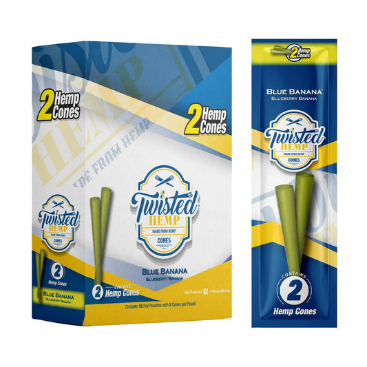 Gedrehte Hanfzapfen Blaue Banane (10 Stück/Display)