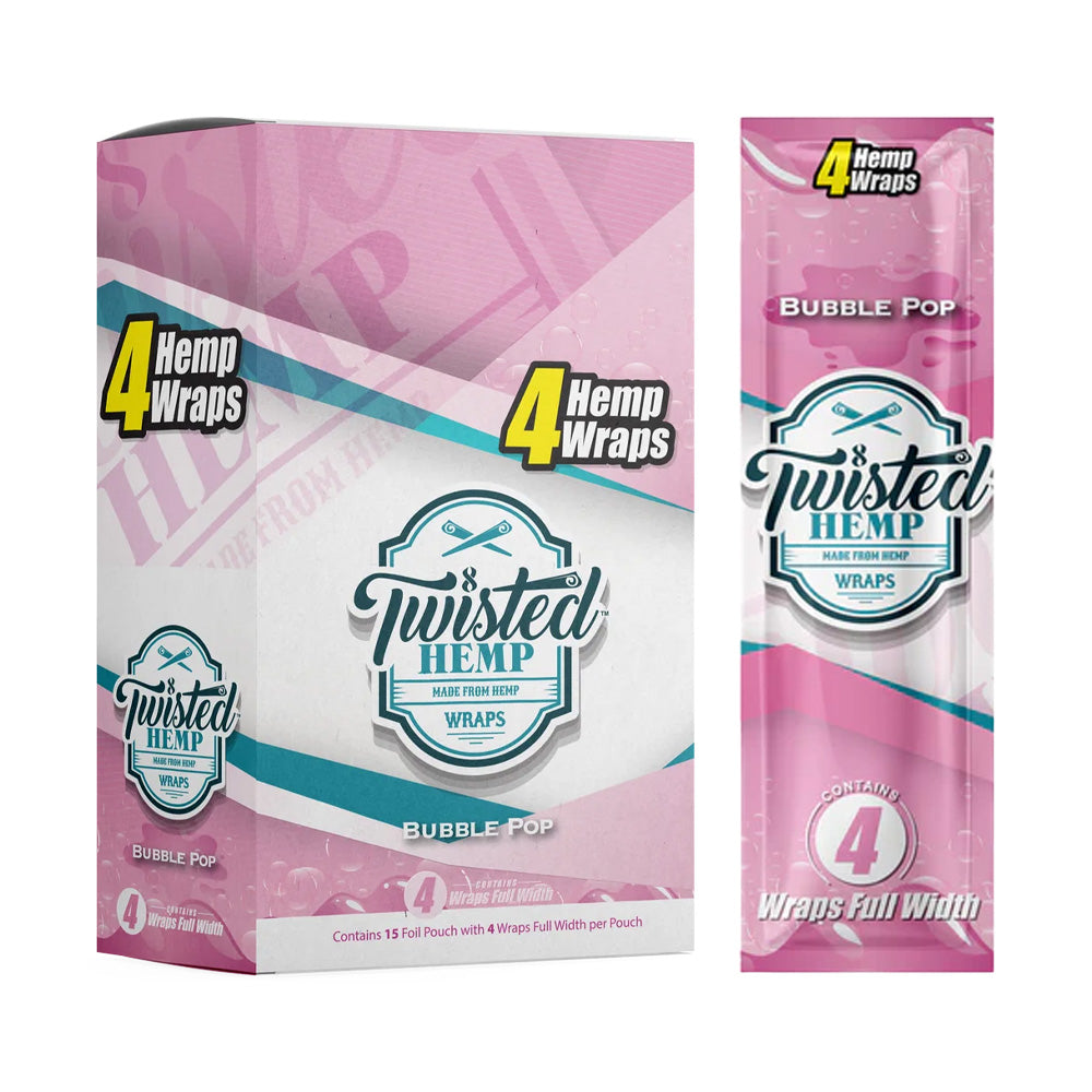 Gedrehte Hanf-Wraps Bubble Pop (15 Stück/Display)