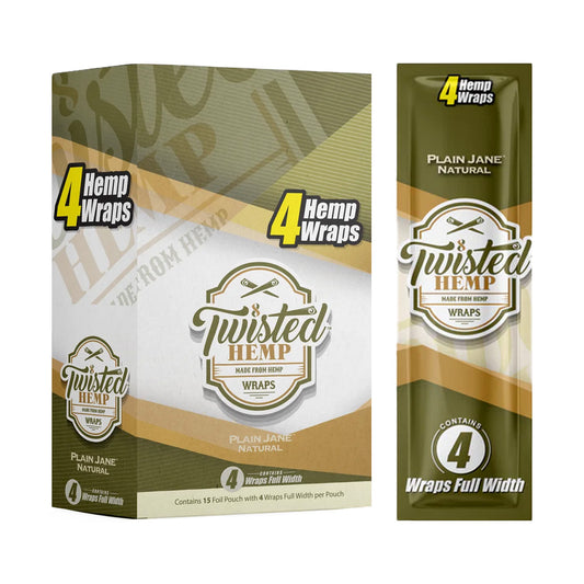 Gedrehte Hanf-Wraps, schlichte Ausführung (15 Stück/Display)