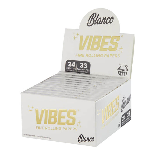 VIBES Rolling Papers Fatty mit Tips Blanco Ultra Wide (24 Stück/Display)