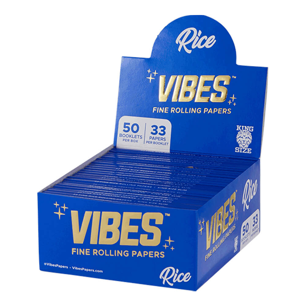 VIBES Rolling Papers King Size Slim Rice (50 Stück/Display)