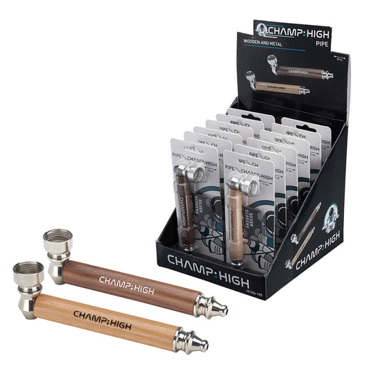 Champ High Holz-Metall-Pfeife, braun (12 Stück/Display)