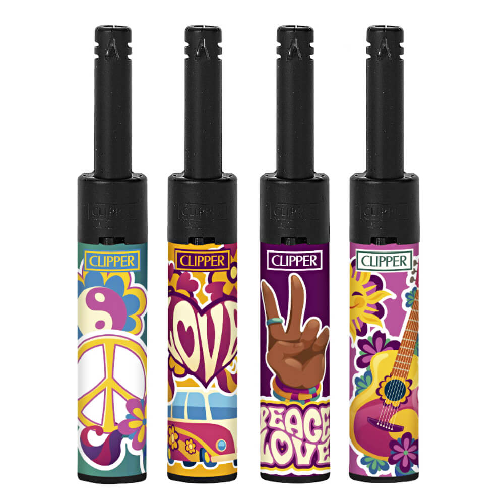 Clipper Feuerzeuge Hippie Love 4 (24 Stück/Display)