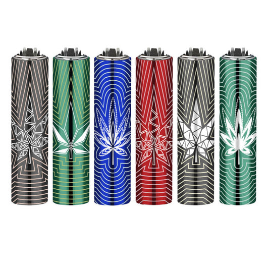 Clipper Feuerzeuge Metall Minimal Weed (30 Stück/Display)