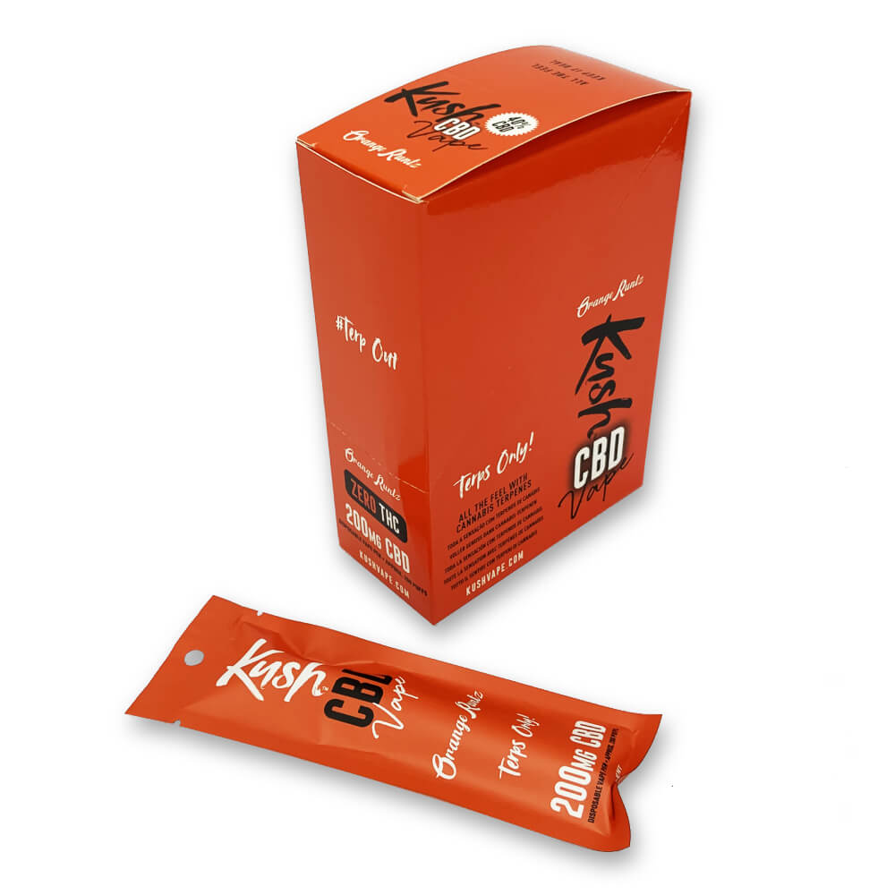 Kush CBD Vape Orange Runtz 200mg CBD Einweg-Vape-Pen (10 Stück/Display)