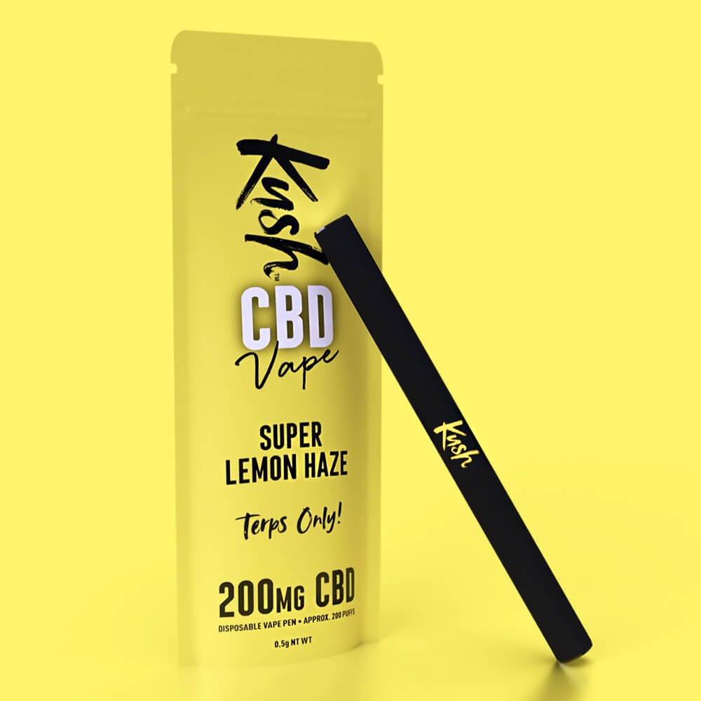 Kush CBD Vape Super Lemon Haze 200mg CBD Einweg-Vape-Pen (10 Stück/Display)